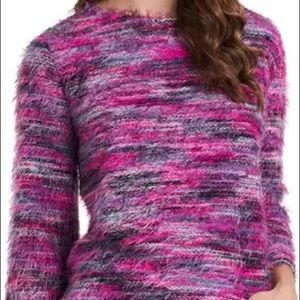 New Vince Camuto Pink Cozy Pullover Eyelash Fuzzy Sweater, Size XS Women's Tops